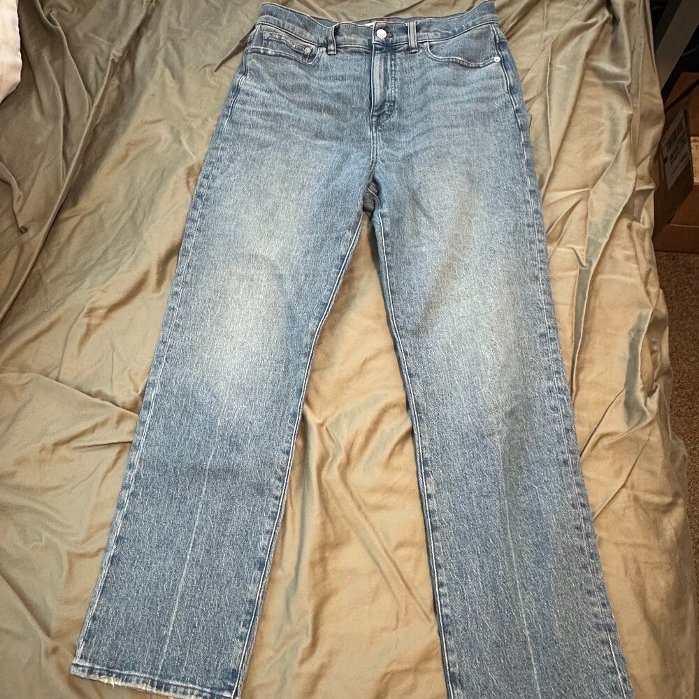Madewell The 90s Creased High-Waist Straight-Leg Jeans – Size 28 - Picture 3 of 6